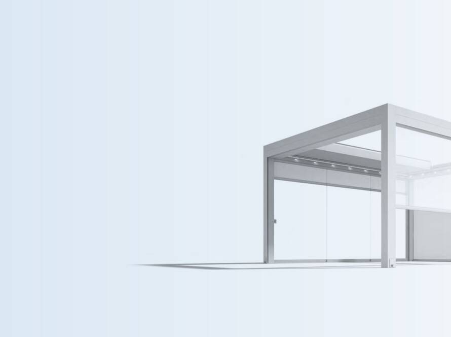 Pergola bioclimatica Gibus con vetrate scorrevoli
