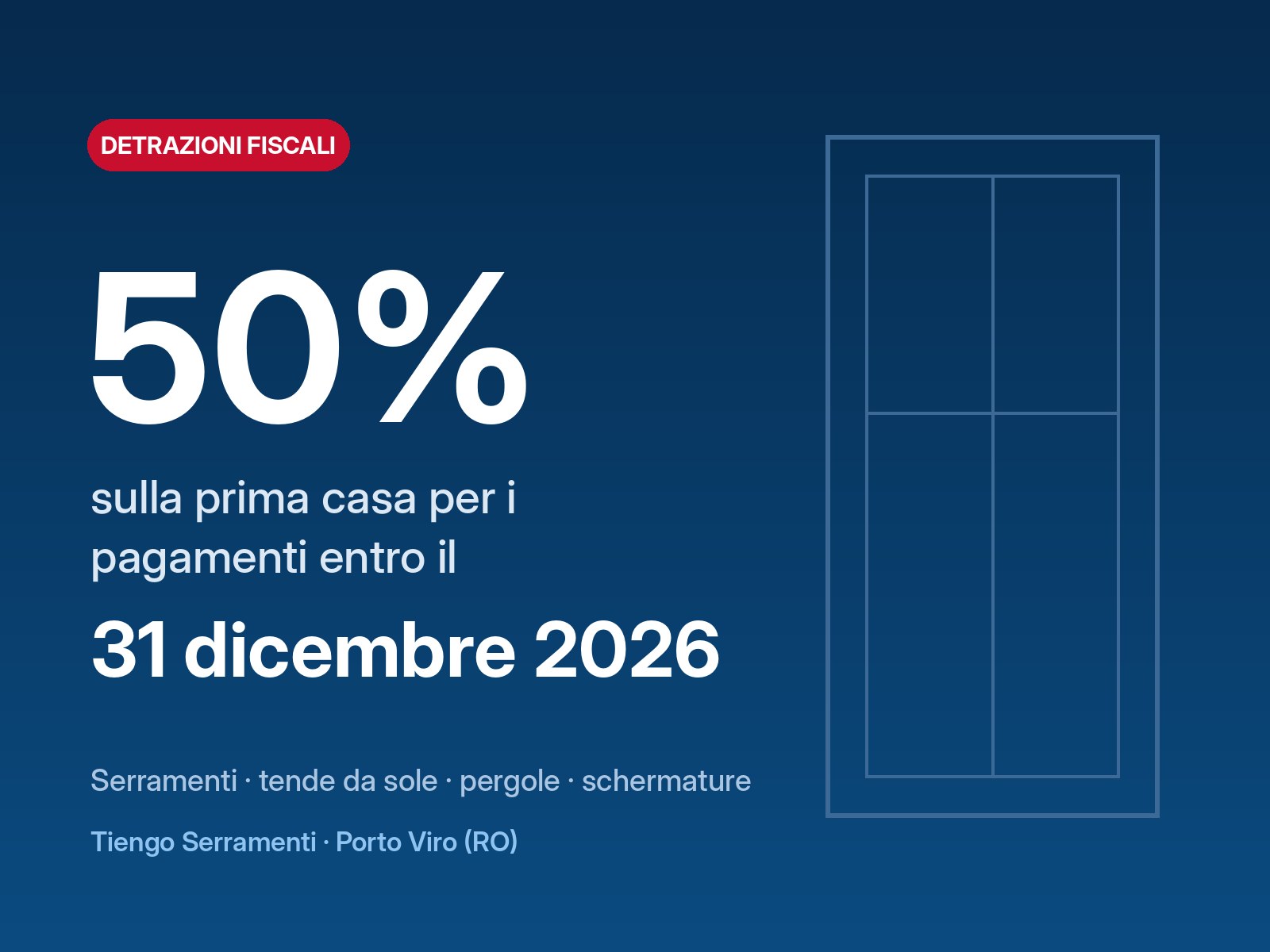 Detrazione al 50% sulla prima casa per i pagamenti entro il 31 dicembre 2026